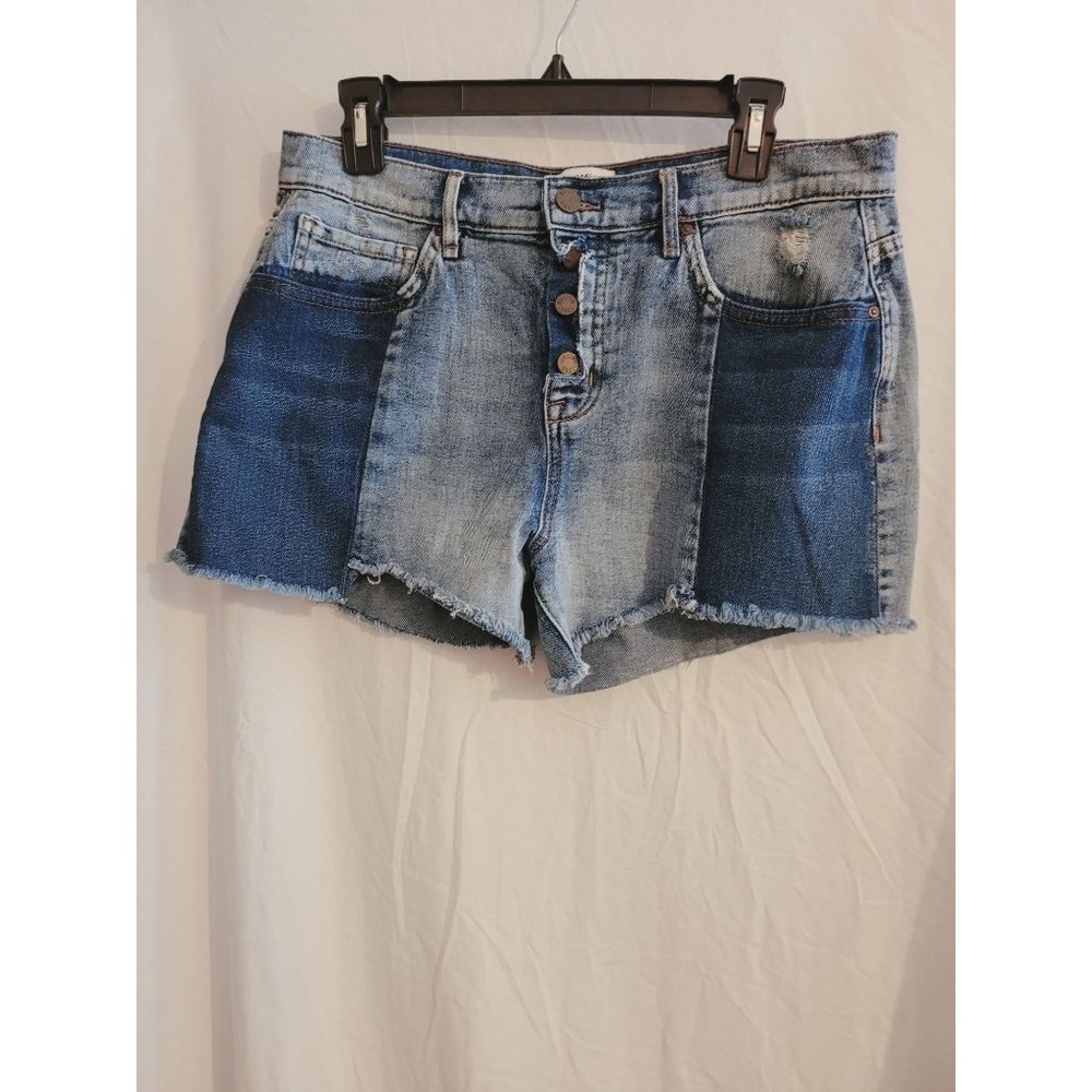 William Rast Patchwork Highrise Denim Shorts Size… - image 4